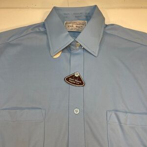 New VINTAGE 1970s Sears PermaPrest Knit Polyester Shirt Sz Mens 15.5 New w Tags